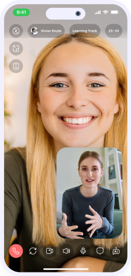 Video call with a taalcoach in the Taaly app